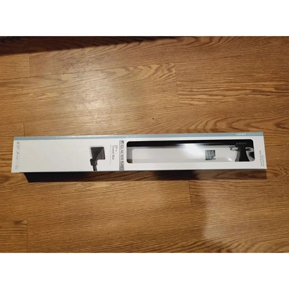 Glacier Bay Lorent 24 in. Towel Bar in Matte Black, 1004 892 489 Free Shipping!
